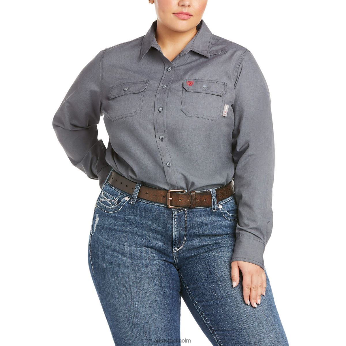 blast Ariat fr fjäderlätt arbetsskjorta gunmetall kvinnor F04843709