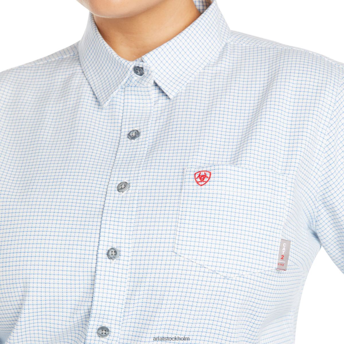 blast Ariat fr hermosa durastretch arbetsskjorta vit fönsterruta kvinnor F04843710