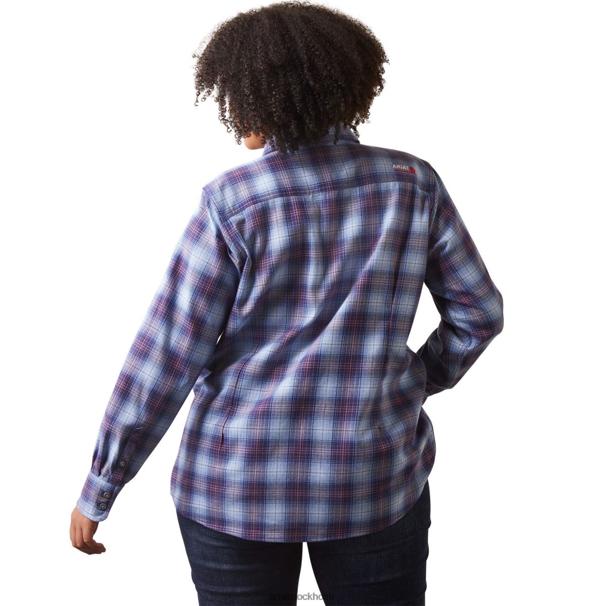 blast Ariat fr mcdowell arbetsskjorta klar himmel pläd kvinnor F04843139