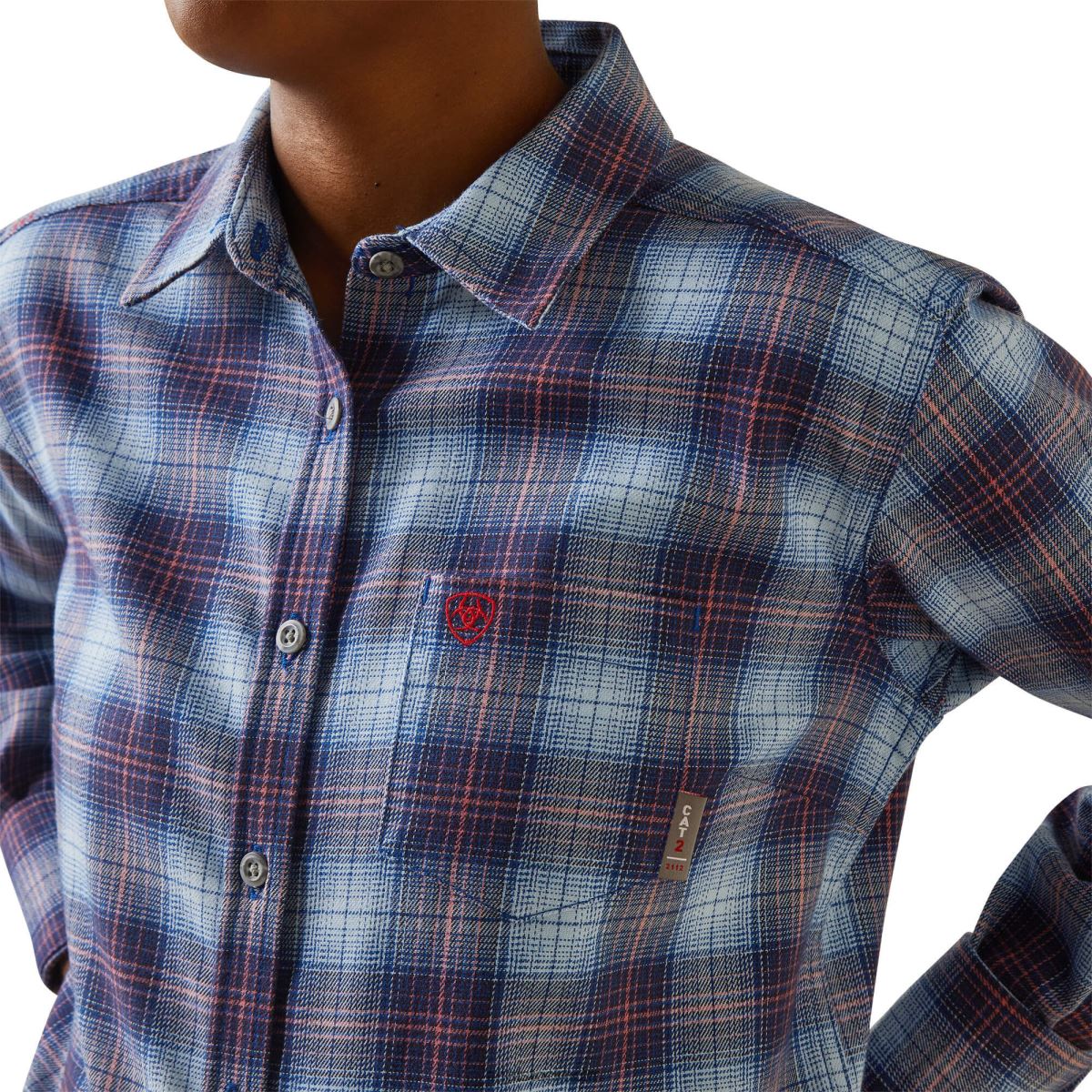 blast Ariat fr mcdowell arbetsskjorta klar himmel pläd kvinnor F04843139