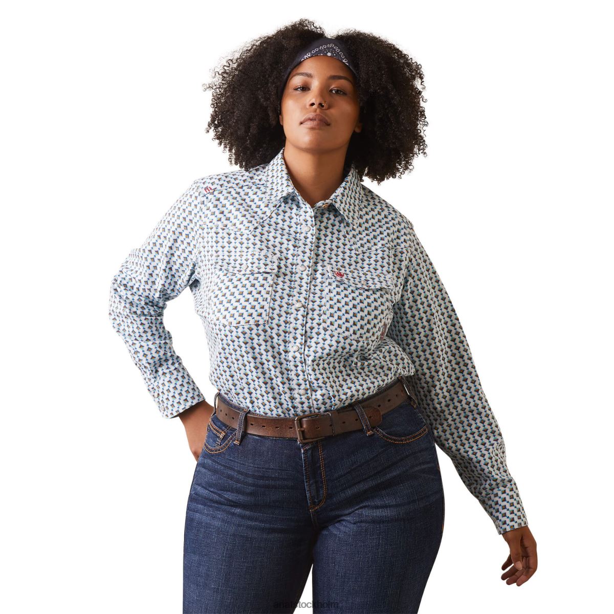 blast Ariat fr middleton arbetsskjorta med snäpp ungkarls knapptryck kvinnor F04843104