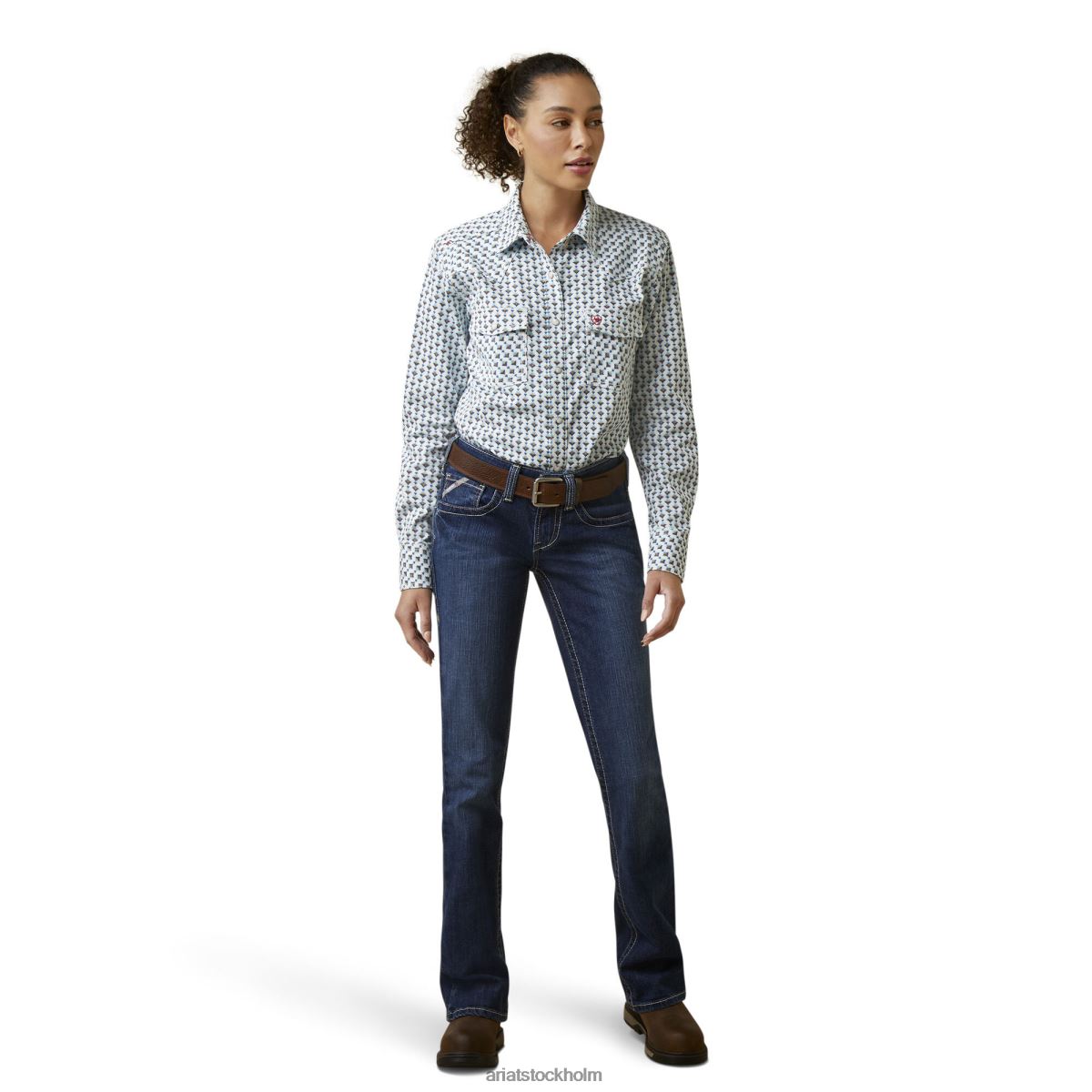 blast Ariat fr middleton arbetsskjorta med snäpp ungkarls knapptryck kvinnor F04843104