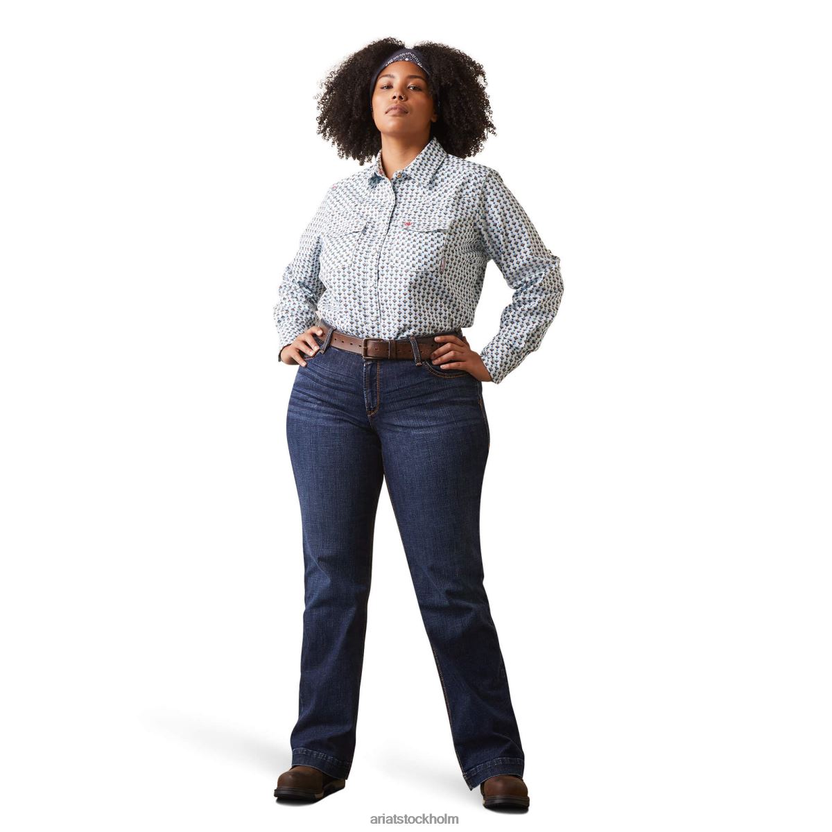 blast Ariat fr middleton arbetsskjorta med snäpp ungkarls knapptryck kvinnor F04843104