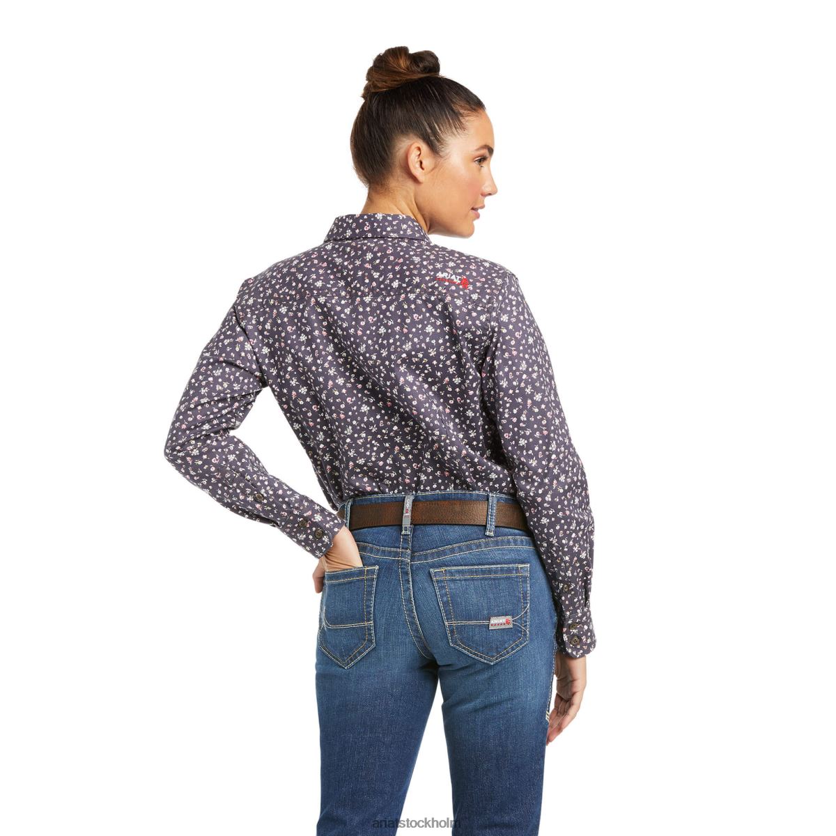 blast Ariat fr romesha durastretch arbetsskjorta svart blommig kvinnor F04843127