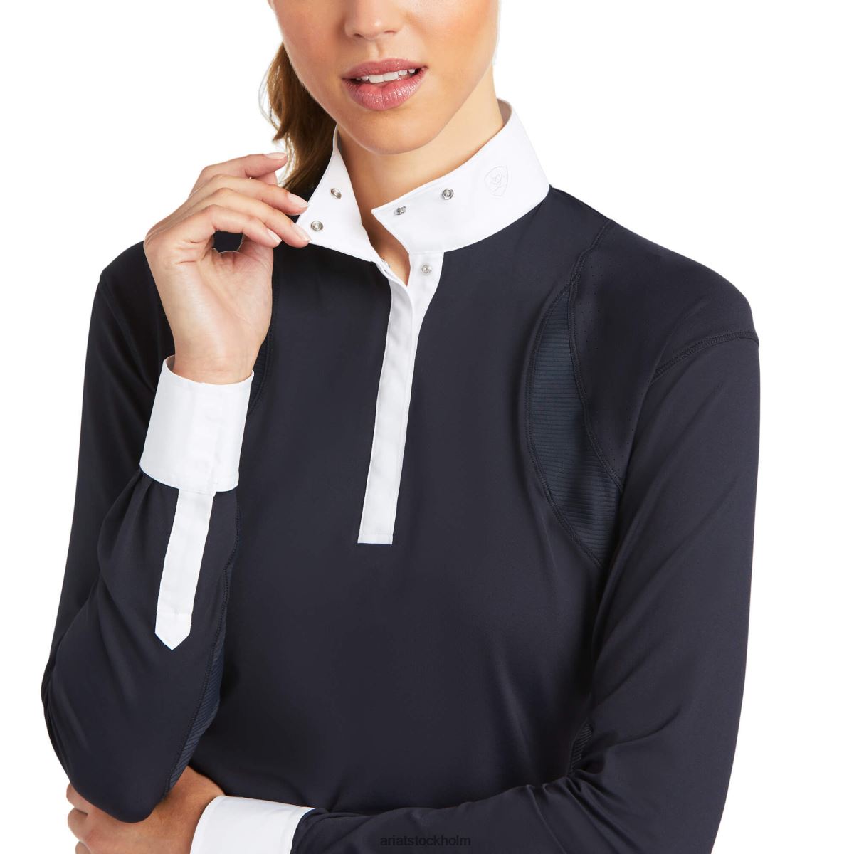 blast Ariat kastanjebrun showskjorta visa flottan kvinnor F04843698