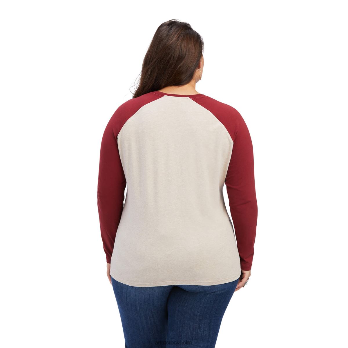 blast Ariat äkta ropey rosa skjorta havregrynsljung/rouge röd kvinnor F04843122