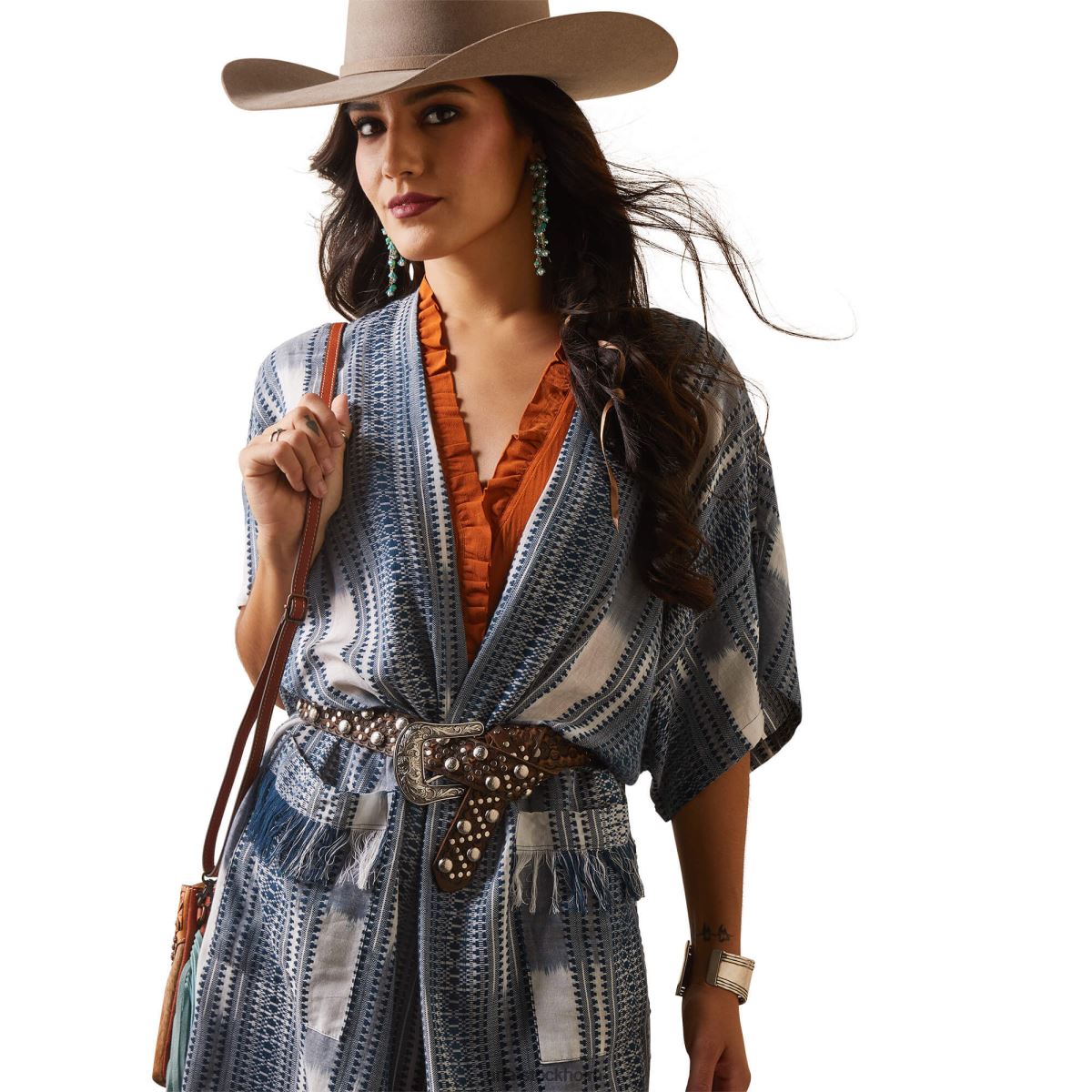 blast Ariat lauren kimono wrap multi-garn färgämne kvinnor F04843203