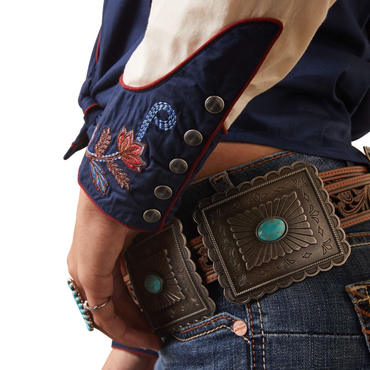 blast Ariat loretta skjorta marin/smörkräm kvinnor F04842759