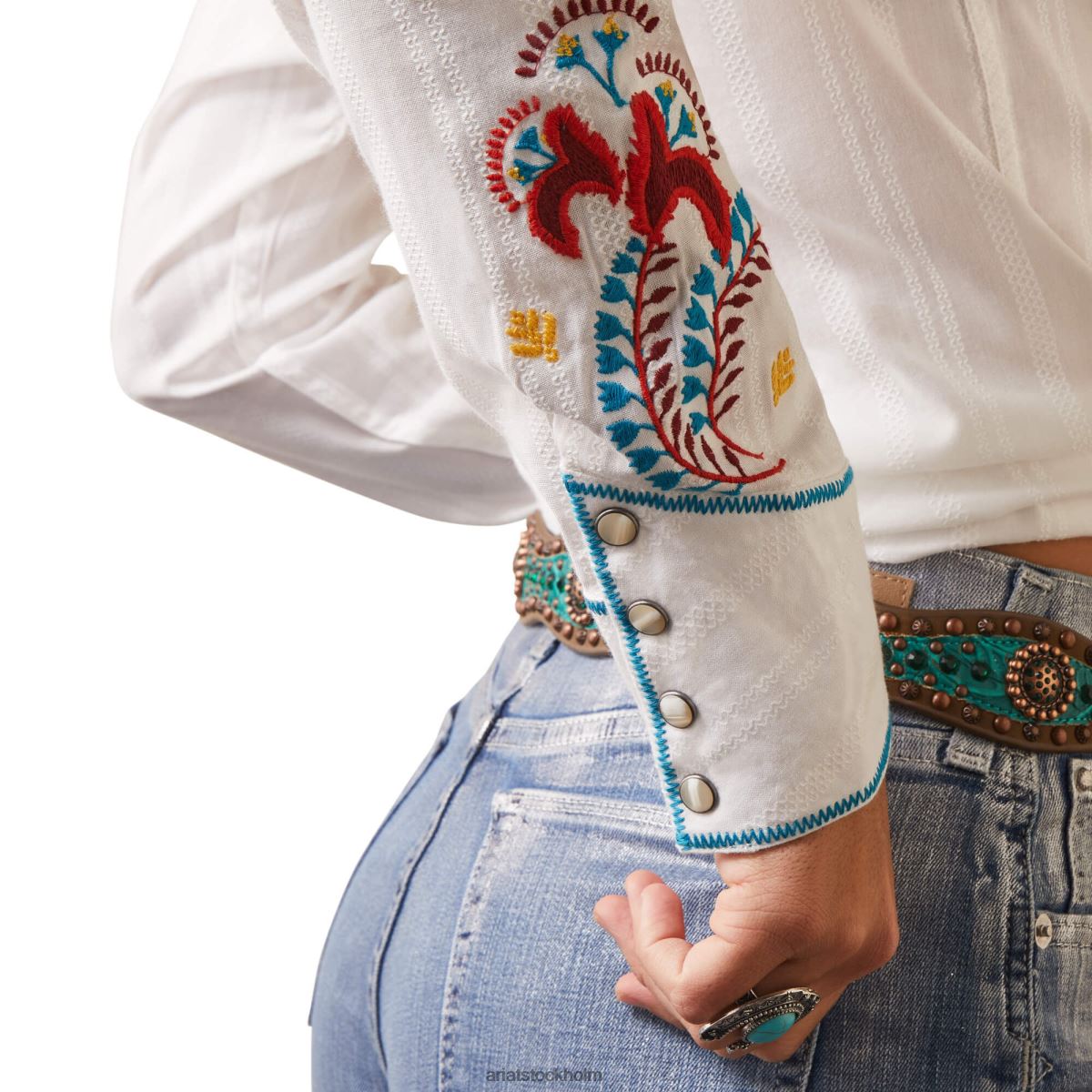 blast Ariat martina snapskjorta vit kvinnor F04842762