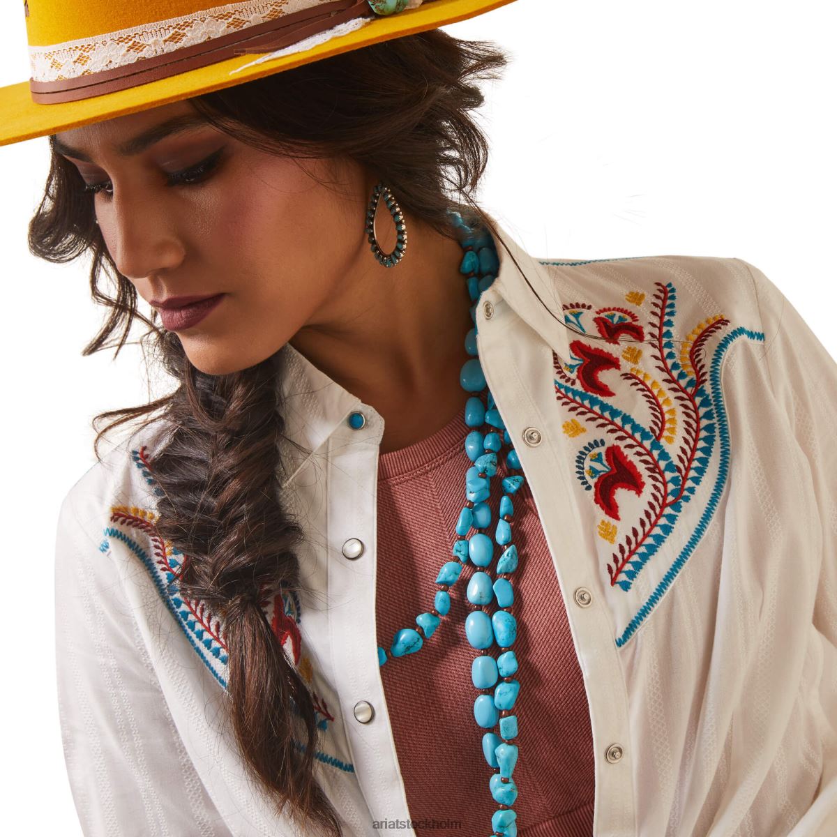 blast Ariat martina snapskjorta vit kvinnor F04842762