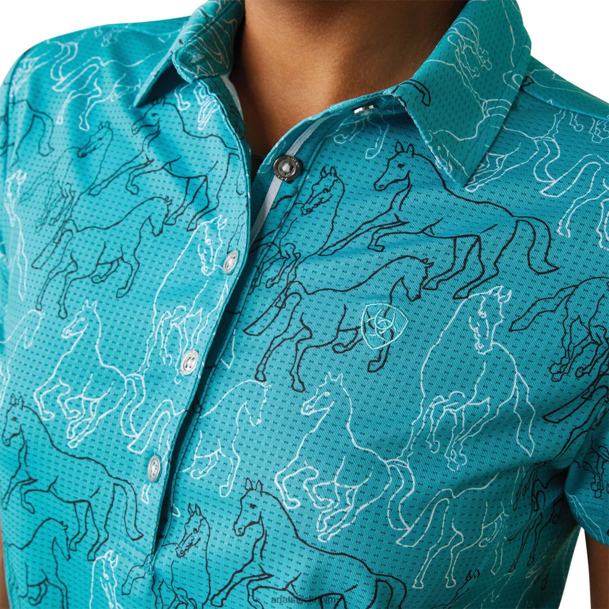 blast Ariat motiv polo viridian grönt spegeltryck kvinnor F04843189