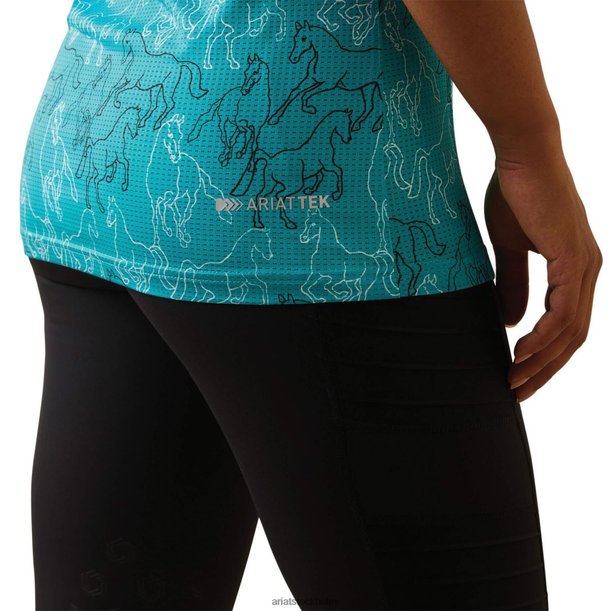 blast Ariat motiv polo viridian grönt spegeltryck kvinnor F04843189