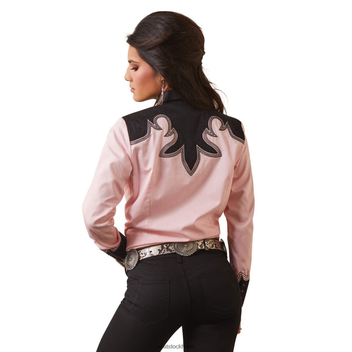 blast Ariat prickig skjorta korallrouge/svart kvinnor F04842775