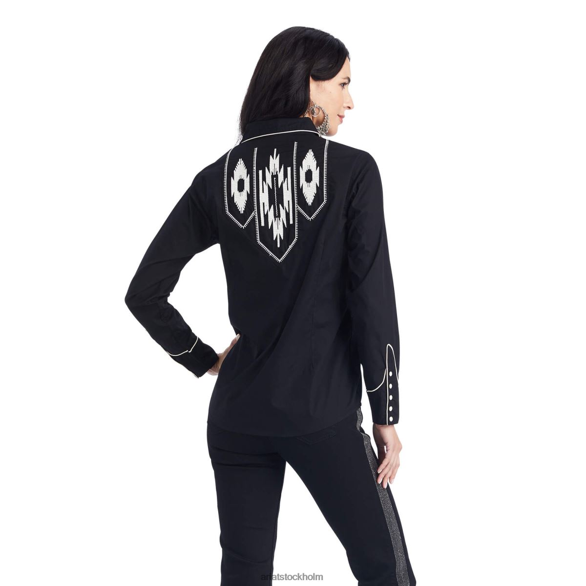 blast Ariat retro snap chimayo skjorta svart kvinnor F04842807