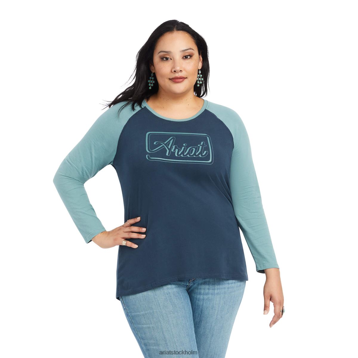 blast Ariat riktig basebolltröja midnatt flottan/arktis kvinnor F04843116