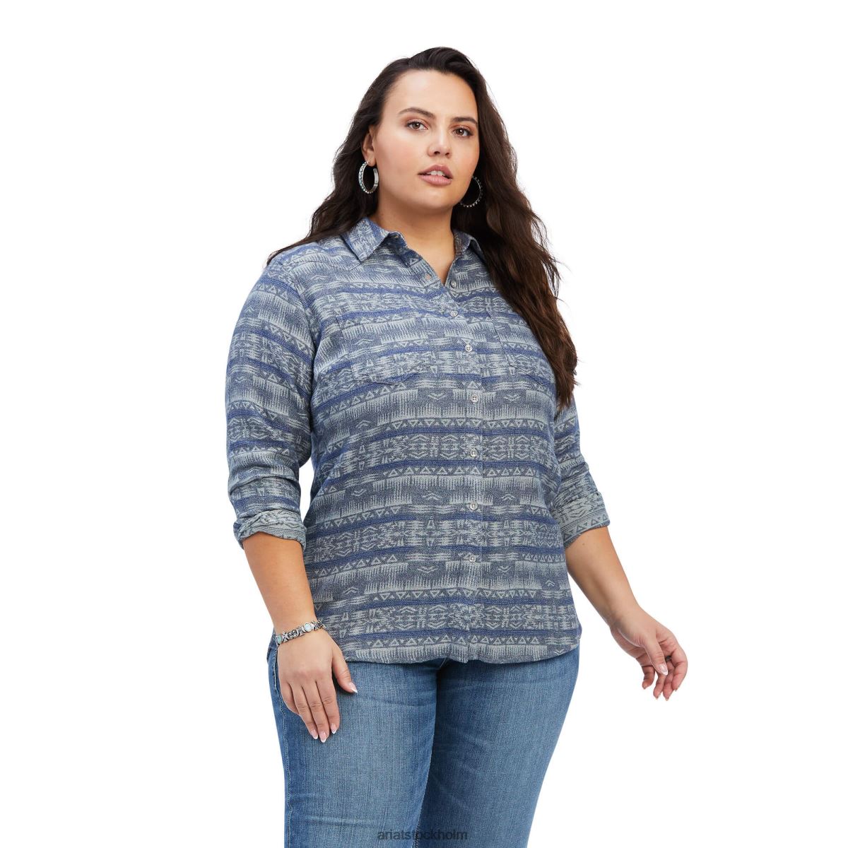 blast Ariat riktig billie jean skjorta nightrider jacquard kvinnor F04842984