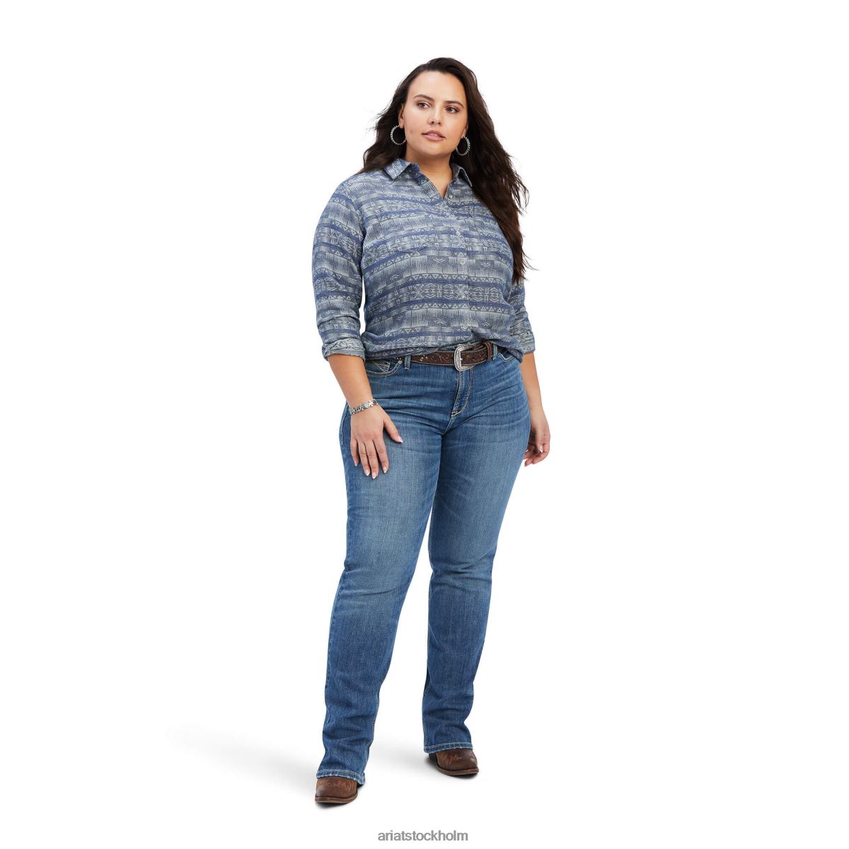 blast Ariat riktig billie jean skjorta nightrider jacquard kvinnor F04842984
