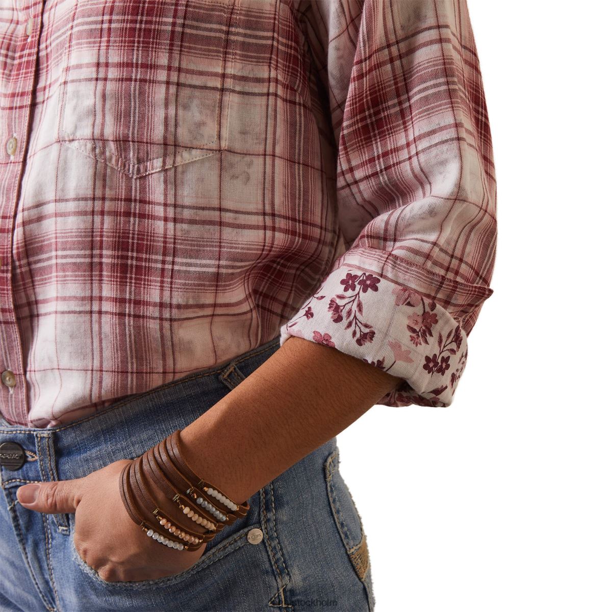 blast Ariat riktig billie jean skjorta willa pläd blommig kvinnor F04842771