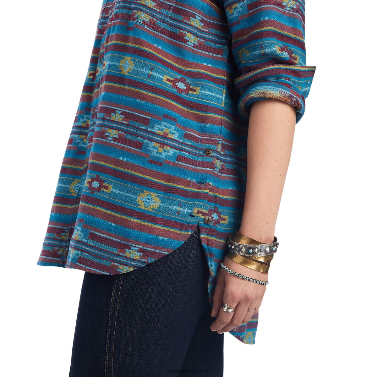 blast Ariat riktig billie rae skjorta himmelsk sydväst jacquard kvinnor F04843003