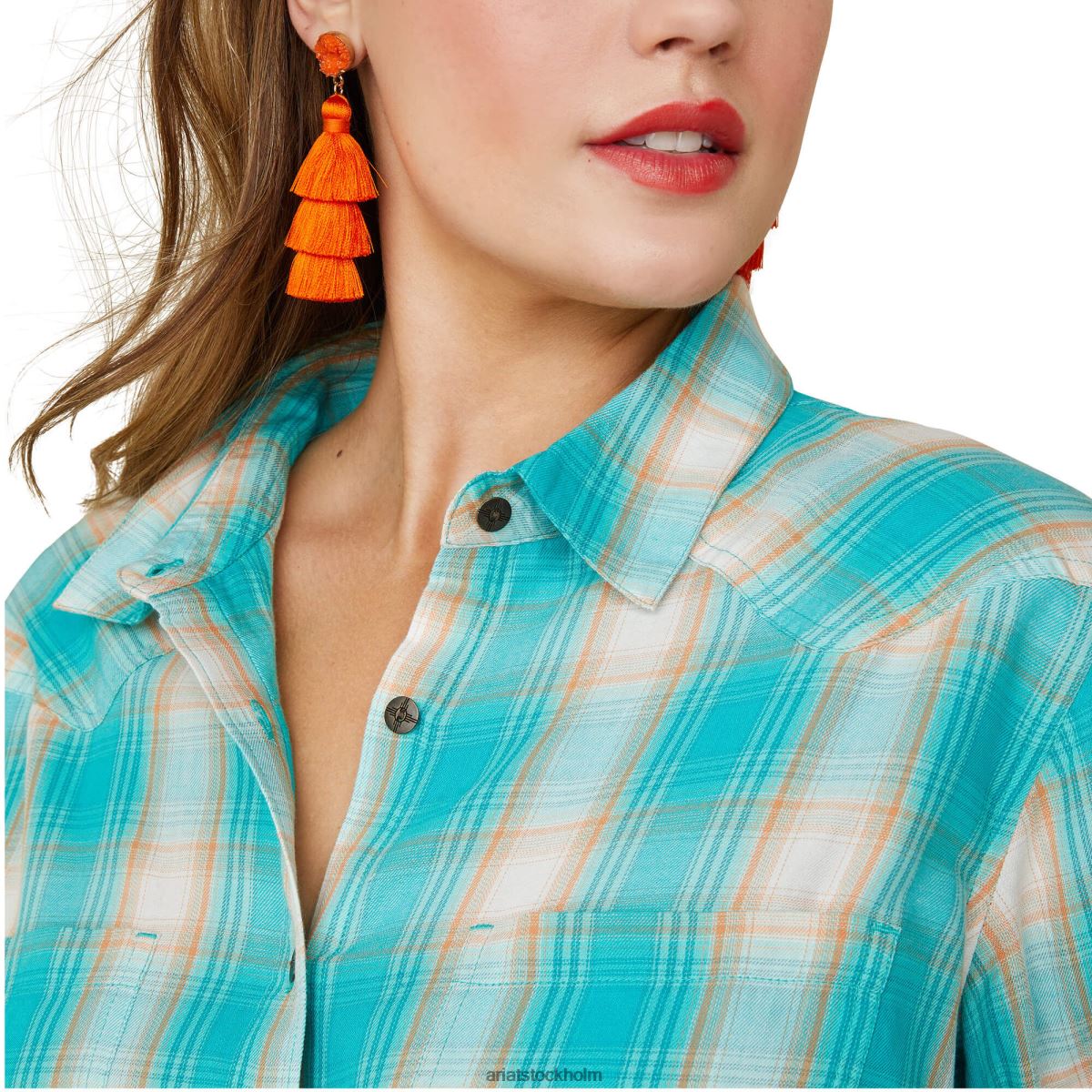 blast Ariat riktig billie rae skjorta ojai pläd kvinnor F04843233