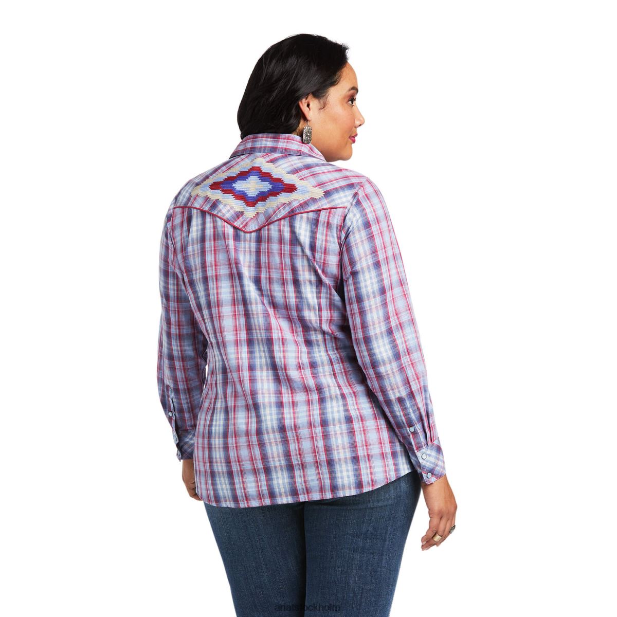 blast Ariat riktig blåklintskjorta blåklint pläd kvinnor F04843007