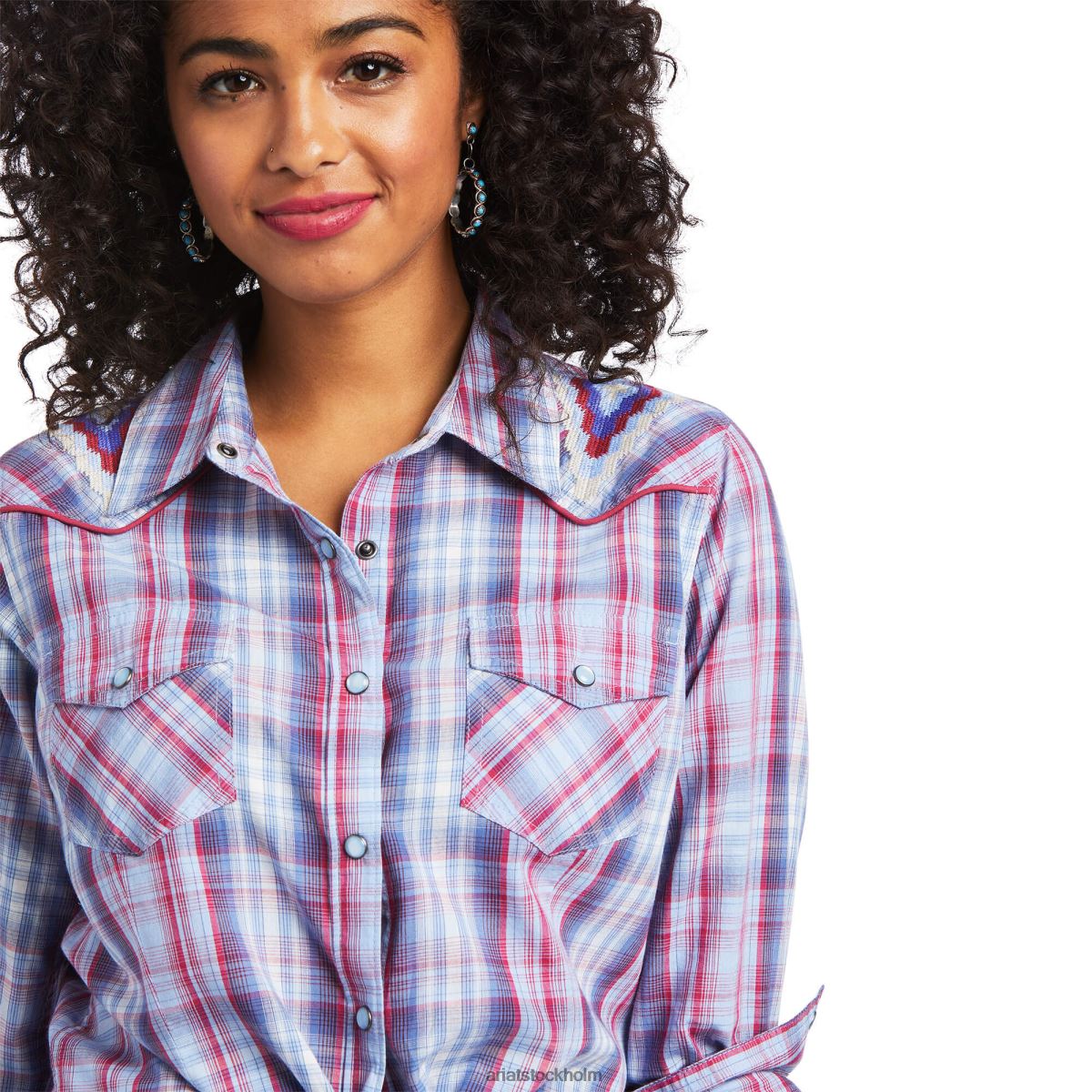 blast Ariat riktig blåklintskjorta blåklint pläd kvinnor F04843007