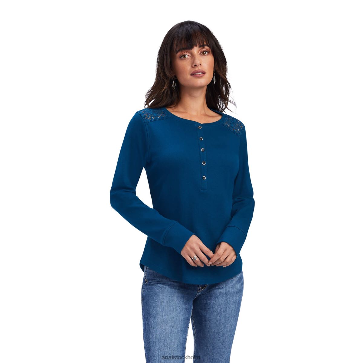 blast Ariat riktig henley skjorta hydra kvinnor F04842955