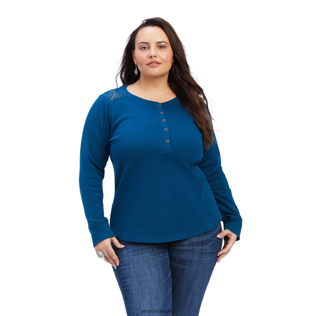 blast Ariat riktig henley skjorta hydra kvinnor F04842955