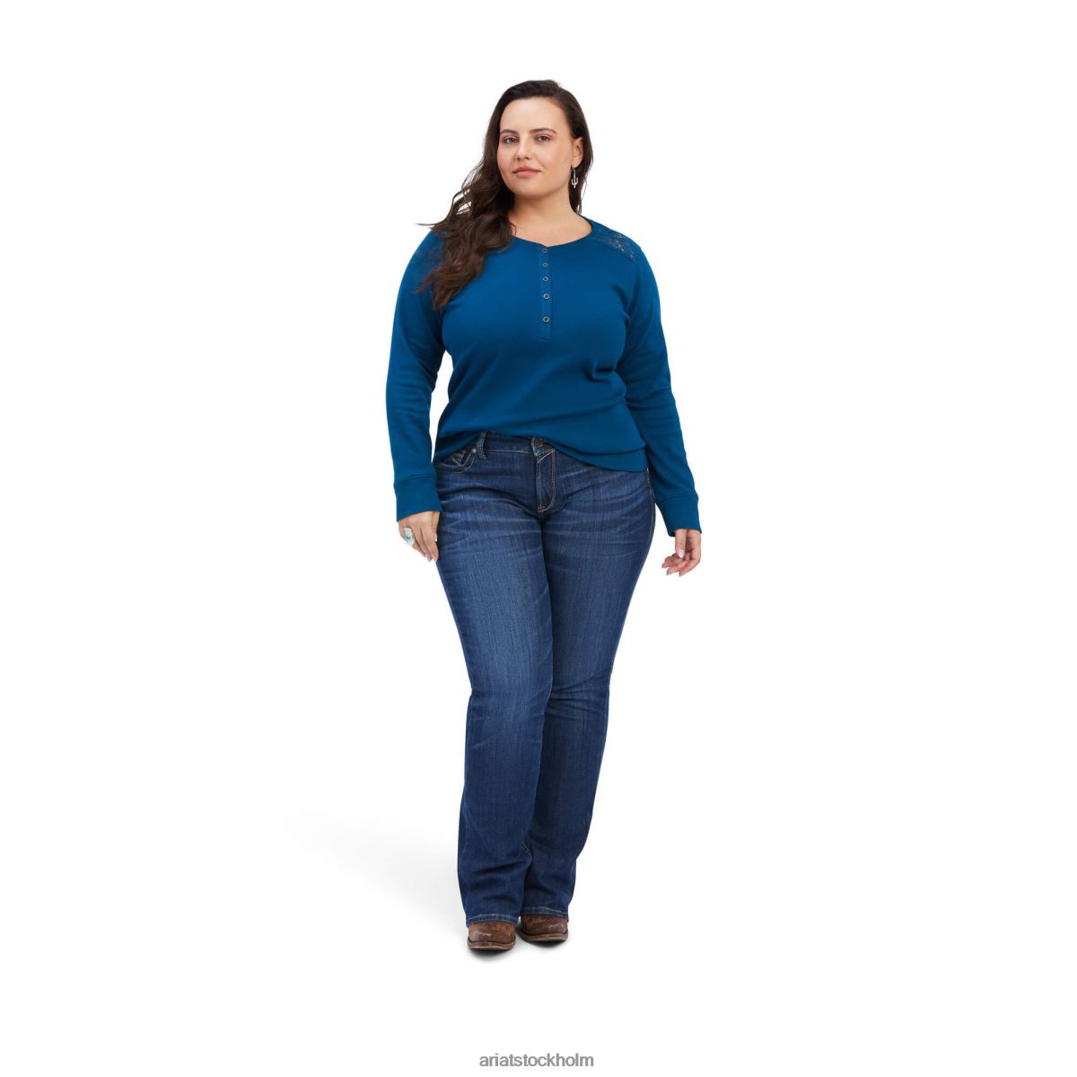 blast Ariat riktig henley skjorta hydra kvinnor F04842955