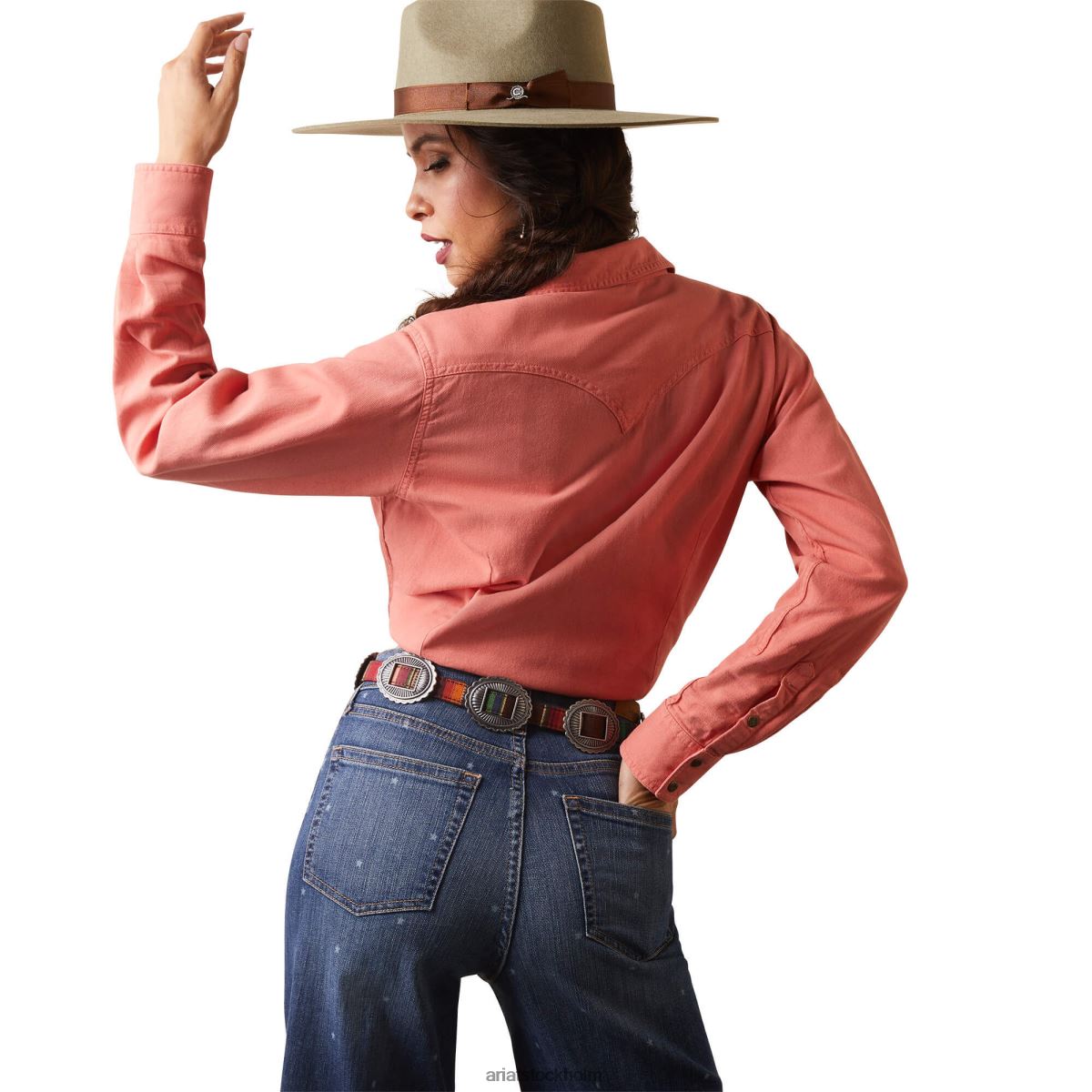 blast Ariat riktig jurlington snapskjorta blekt tegel kvinnor F04842796