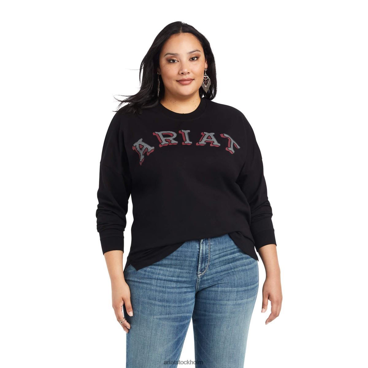 blast Ariat riktig oversized skjorta svart kvinnor F04842992