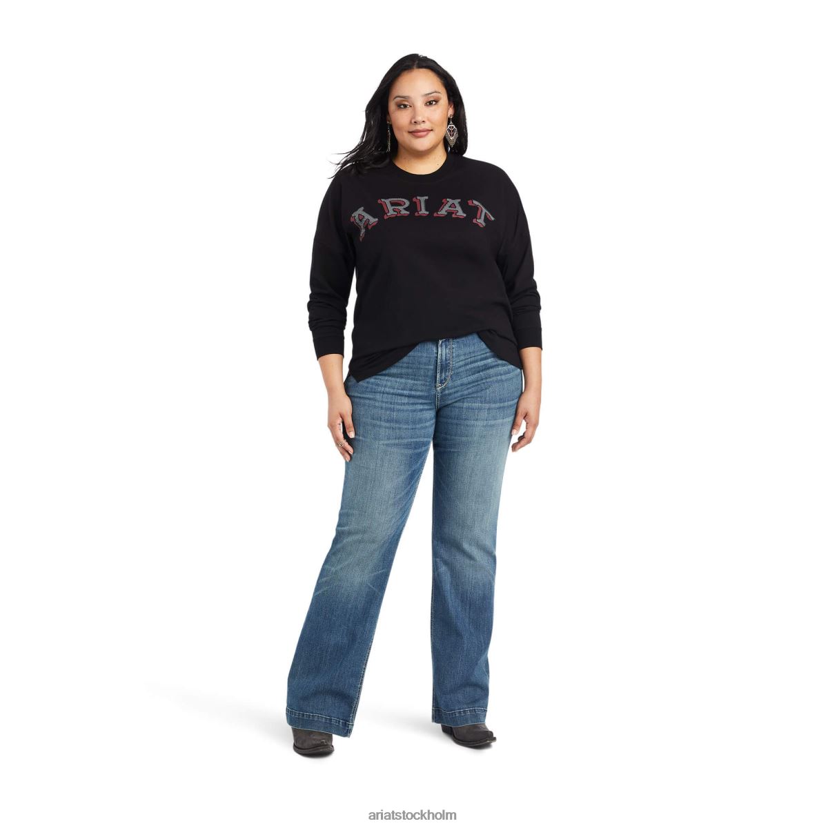 blast Ariat riktig oversized skjorta svart kvinnor F04842992