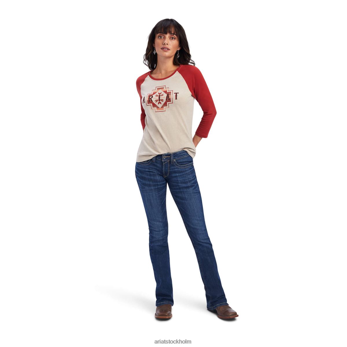 blast Ariat riktig regnbågsklassisk skjorta havregrynsljung kvinnor F04843197