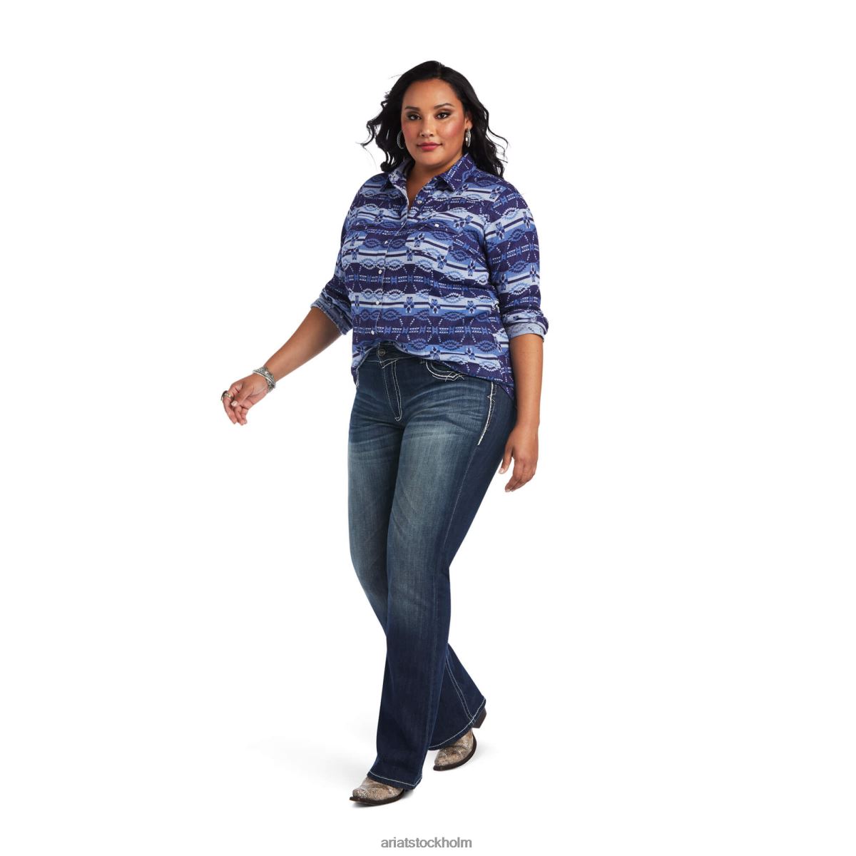 blast Ariat riktig skjorta oceanisk kvinnor F04843194