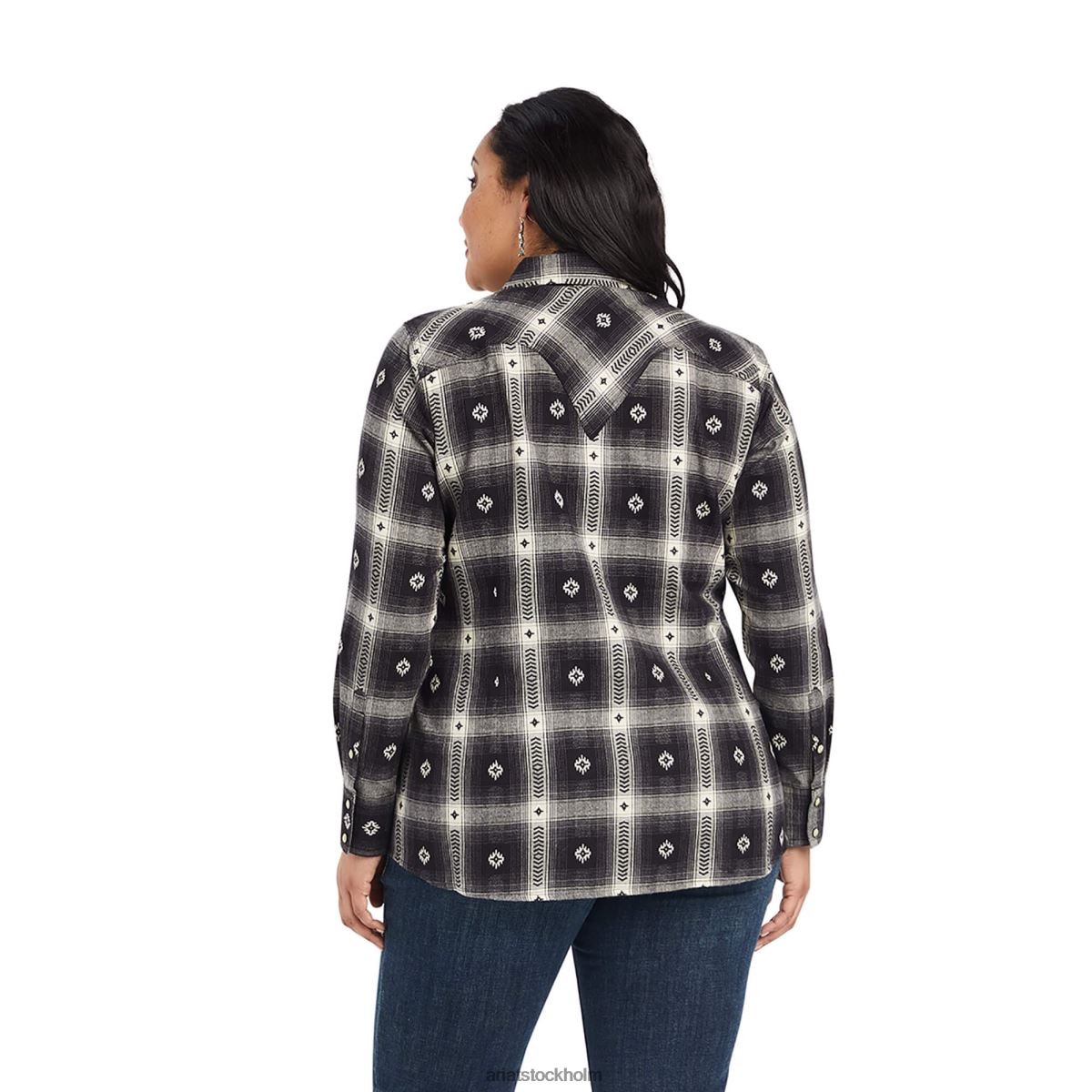 blast Ariat riktig åskväderskjorta åskväder pläd dobby flann kvinnor F04842882