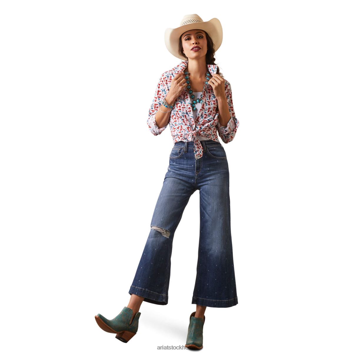 blast Ariat rynkbeständig kirby stretchskjorta blazin stövlar kvinnor F04842836