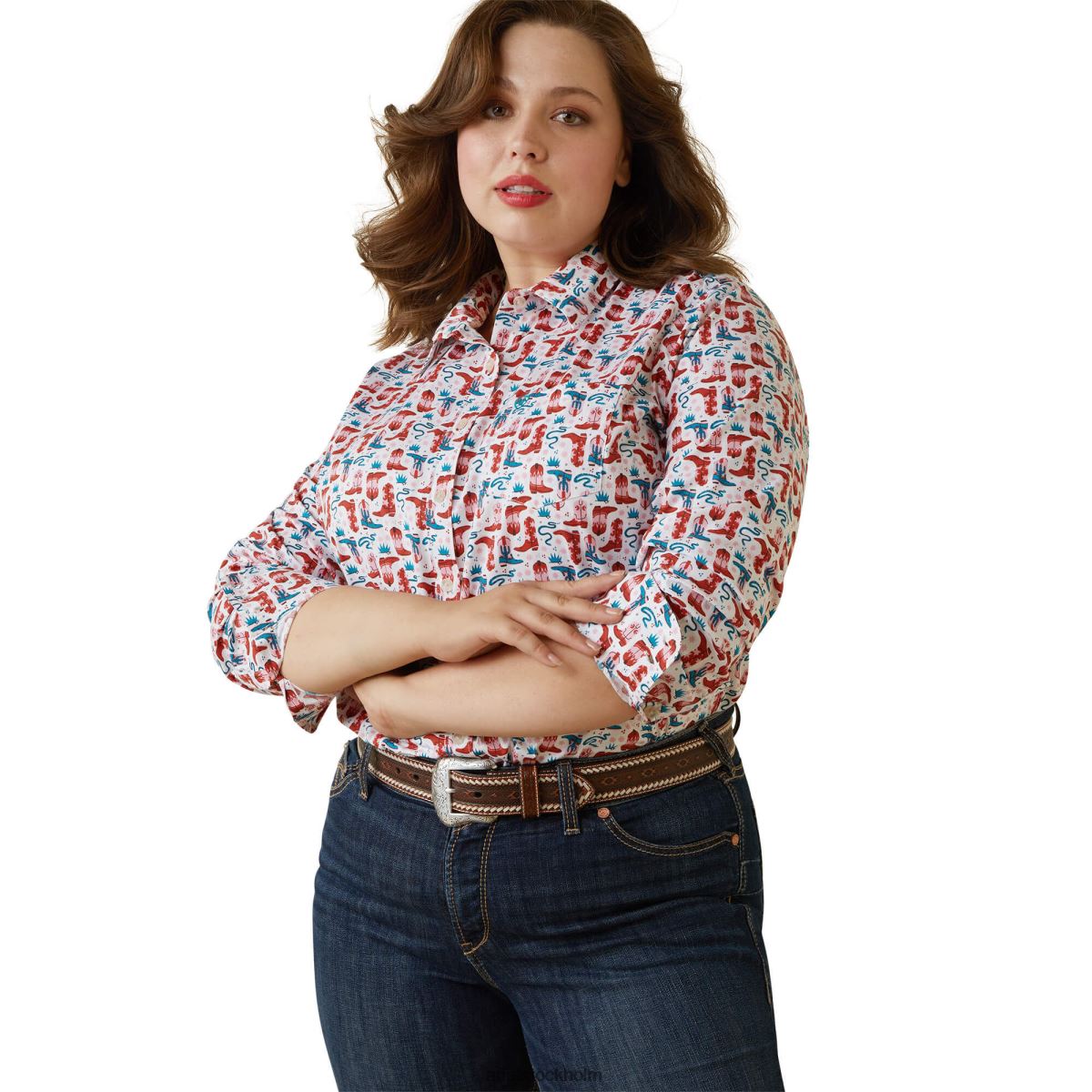 blast Ariat rynkbeständig kirby stretchskjorta blazin stövlar kvinnor F04842836