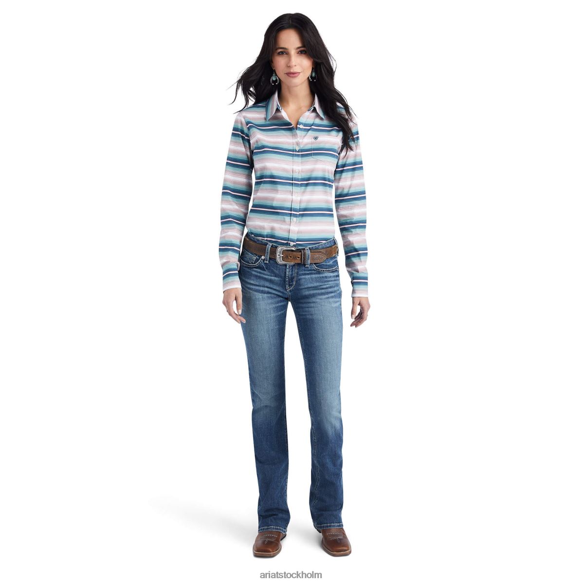 blast Ariat rynkbeständig kirby stretchskjorta nedströms kvinnor F04842863