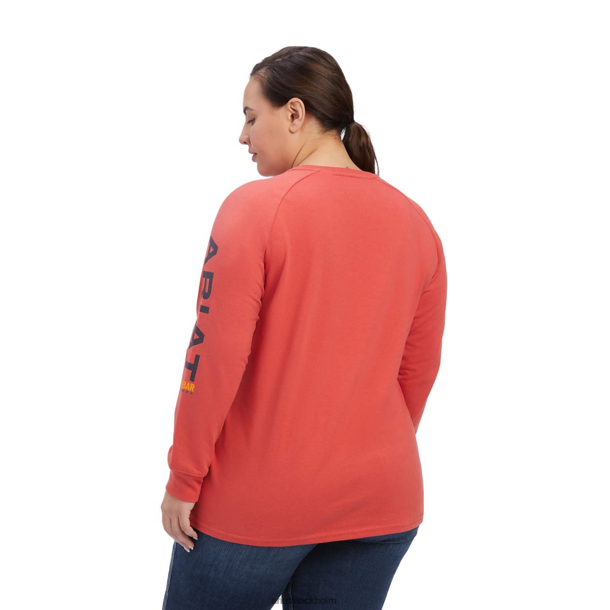 blast Ariat stark logotyp i armeringsjärn i bomull bakat äpple/mood indigo kvinnor F04843131