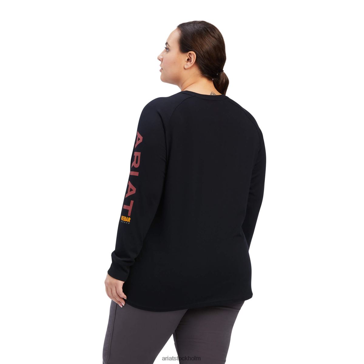 blast Ariat stark logotyp i armeringsjärn i bomull svart/palisander kvinnor F04843065