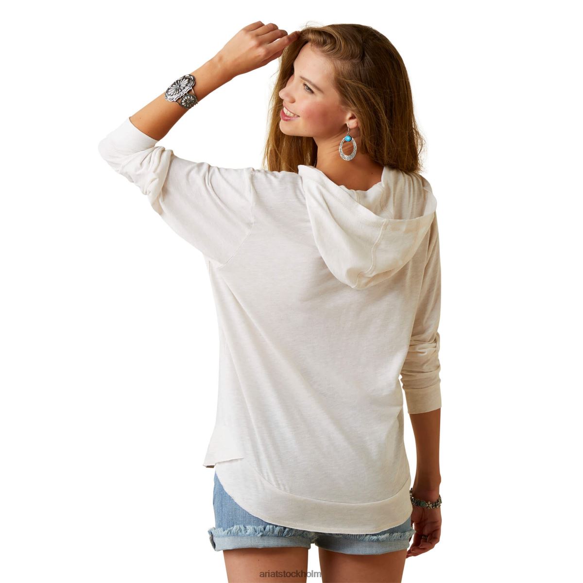 blast Ariat surfing longhorn western aloha skjorta kokosmjölksljung kvinnor F04843270