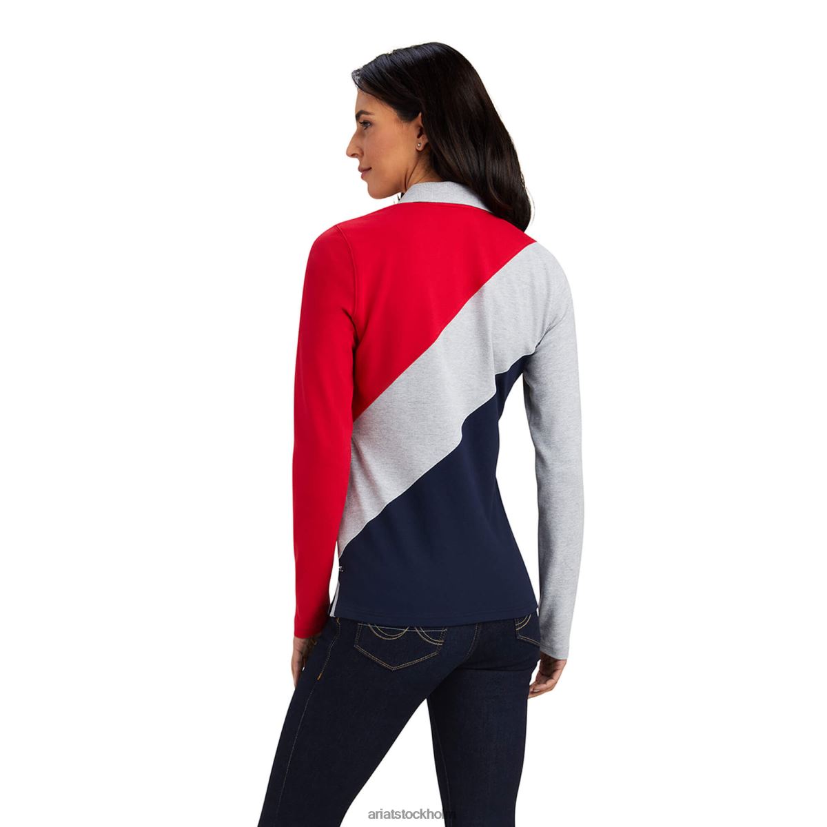 blast Ariat taryn polo weg röd/h grå/marinblå kvinnor F04843280