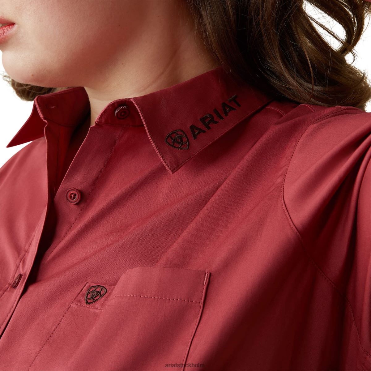 blast Ariat team kirby stretchtröja jordröd m/ponny emb kvinnor F04842920