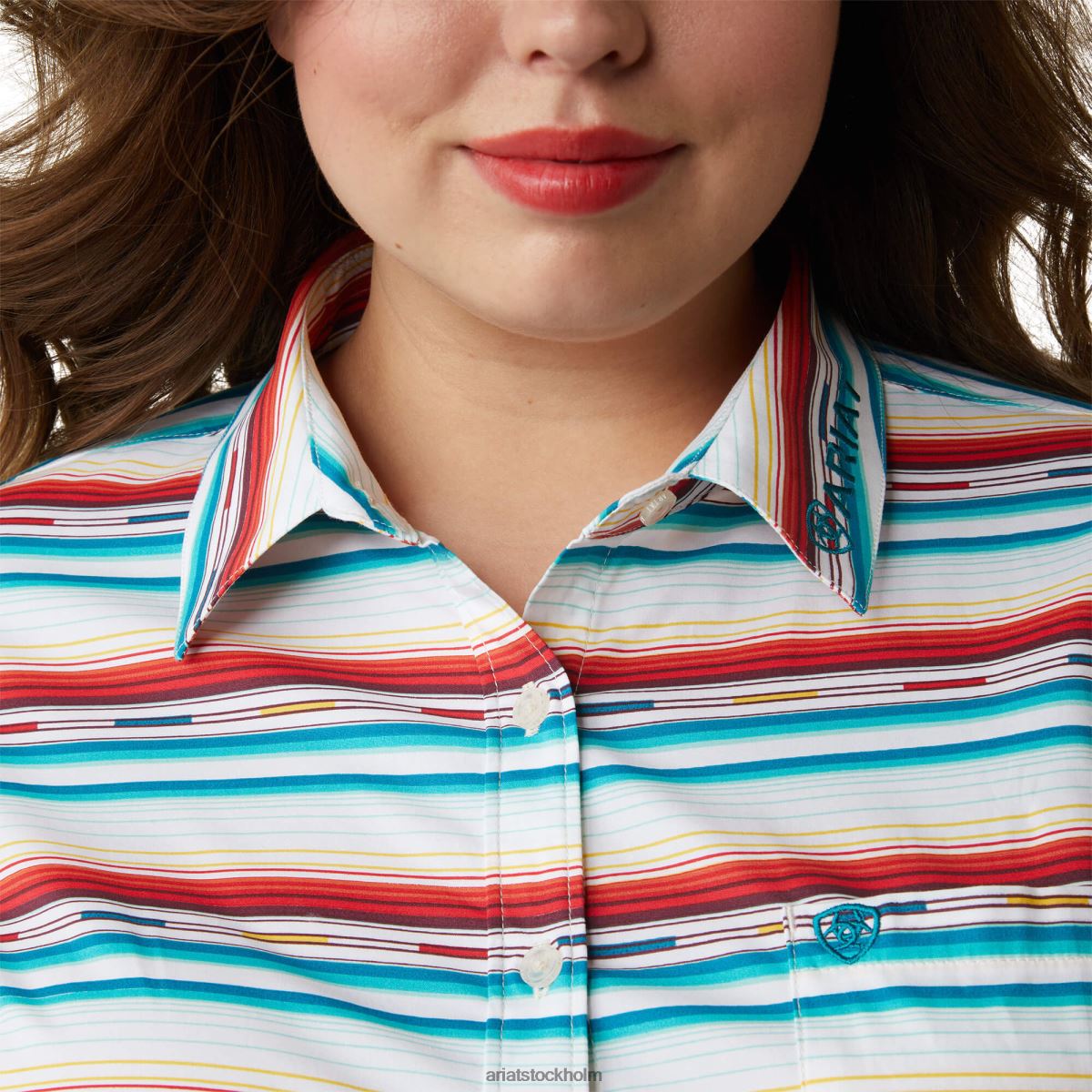 blast Ariat team kirby stretchtröja rosa serape kvinnor F04842922