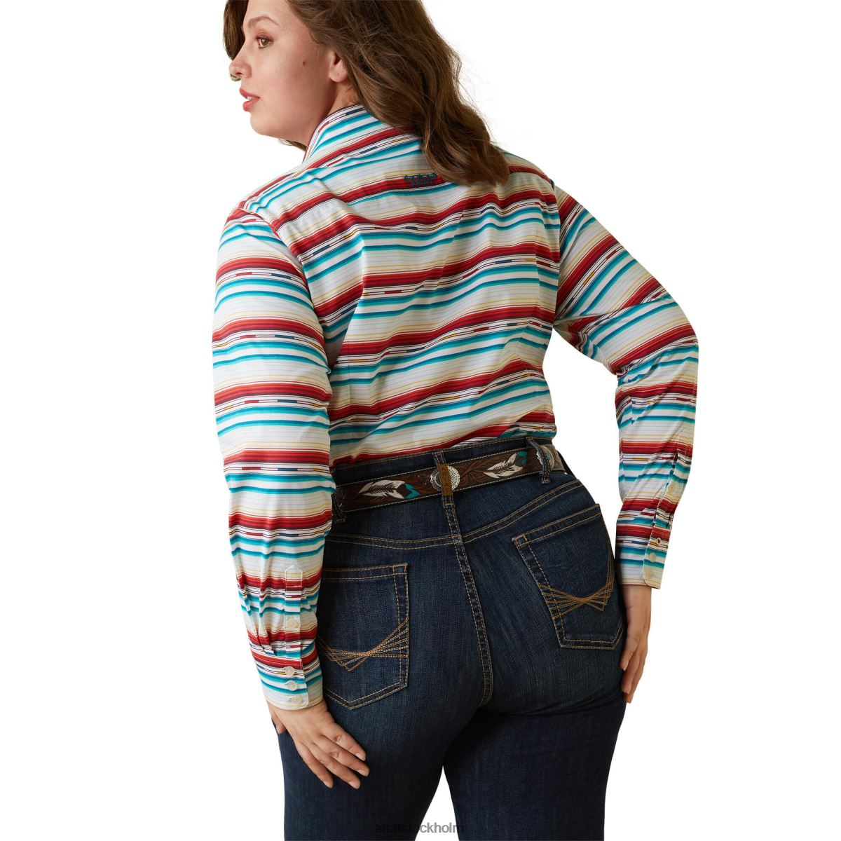 blast Ariat team kirby stretchtröja rosa serape kvinnor F04842922