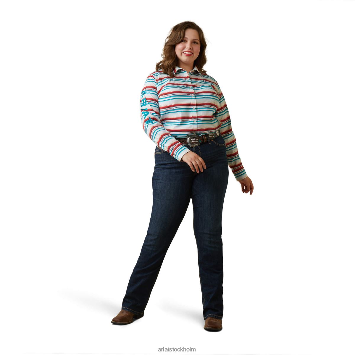 blast Ariat team kirby stretchtröja rosa serape kvinnor F04842922