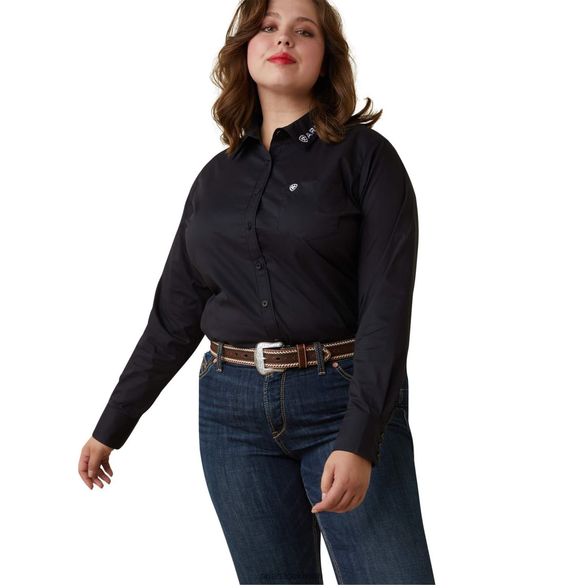 blast Ariat team kirby stretchtröja svart m/mexikansk flagga emb kvinnor F04842806