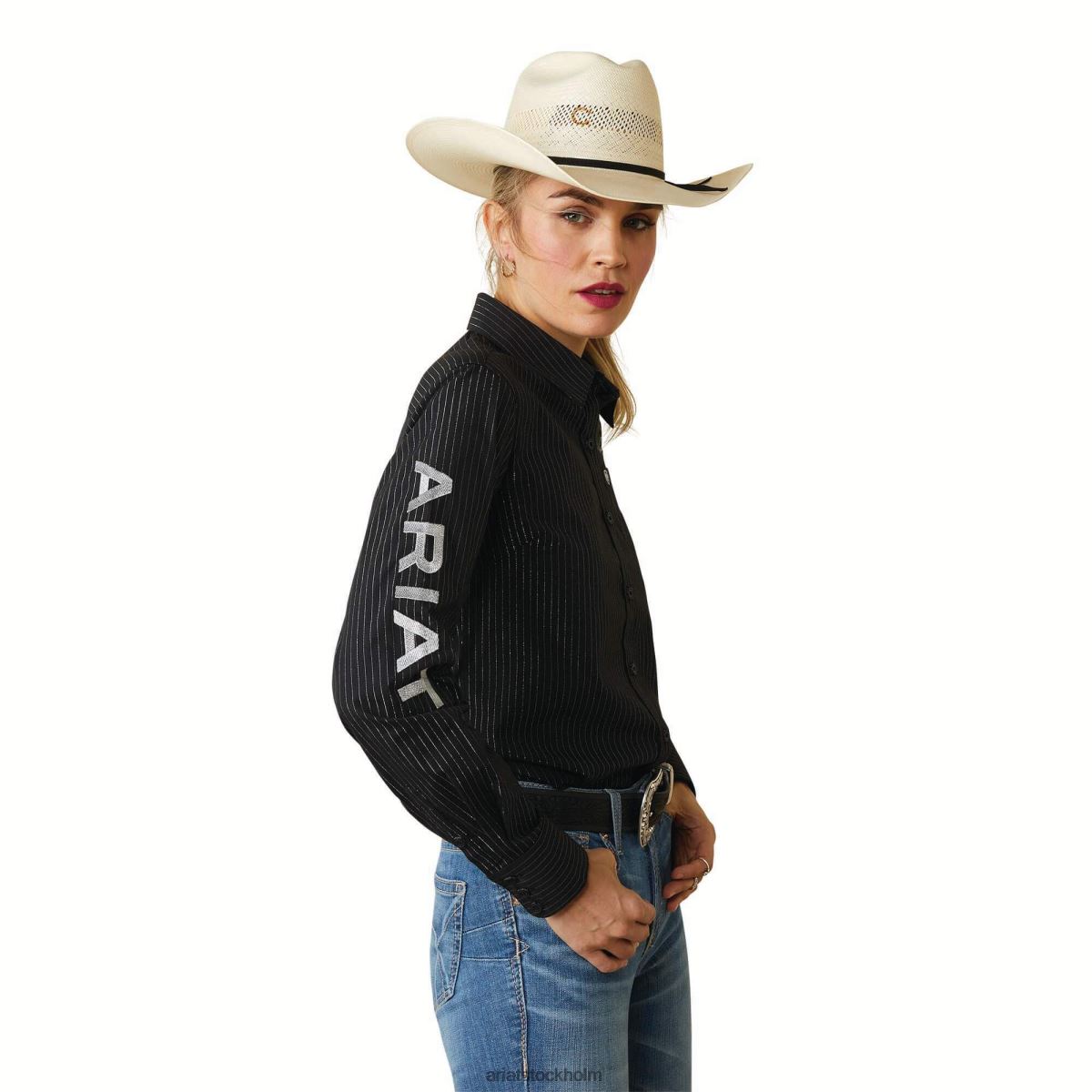 blast Ariat team kirby stretchtröja svart m/silver lurex kvinnor F04842850