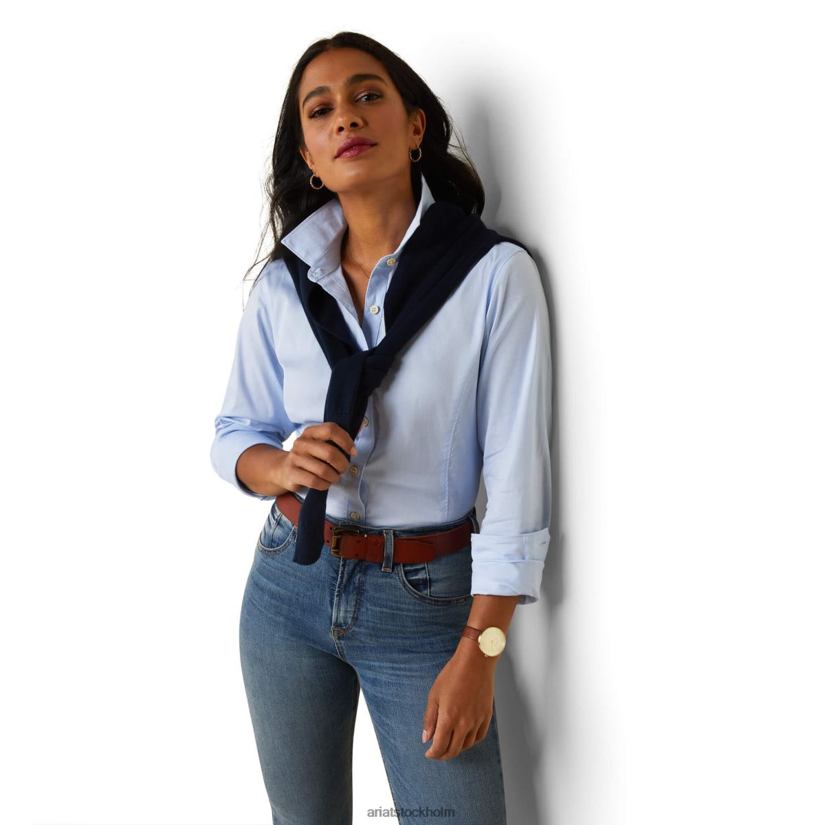 blast Ariat tomales skjorta puderblå kvinnor F04843099