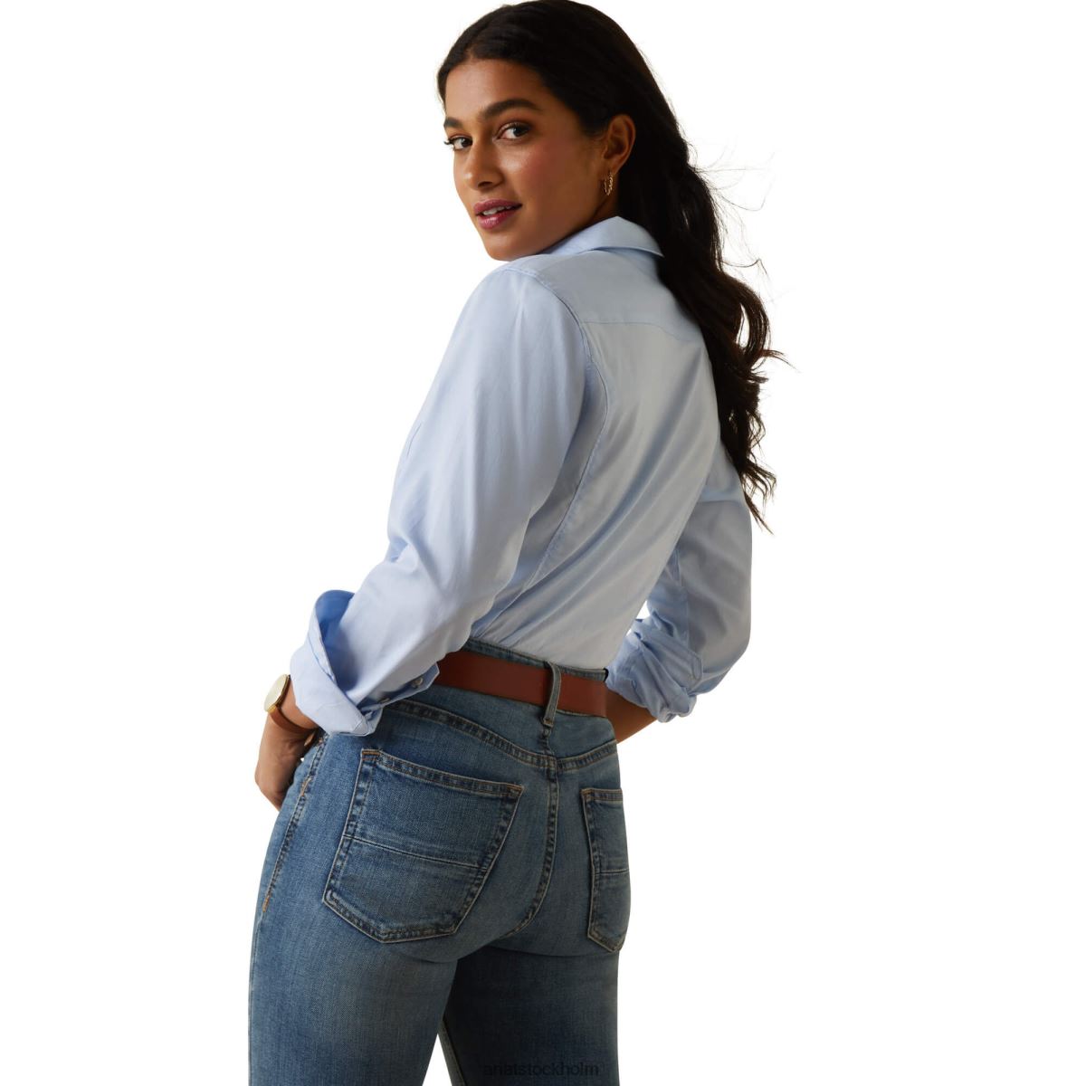 blast Ariat tomales skjorta puderblå kvinnor F04843099